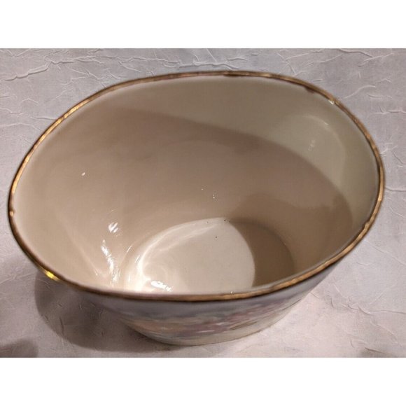 Vtg Kleine Co Vase Art Pottery Roses Handpainted Signed M. H. Davis Floral Gold - Picture 7 of 16